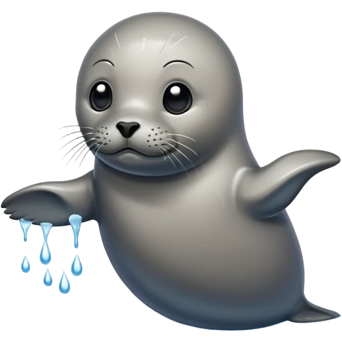The seal is being trained by the trainer.  emoji