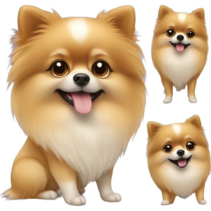 Pomeranian dog with girl emoji