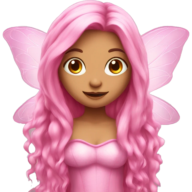 long haired pink fairy emoji