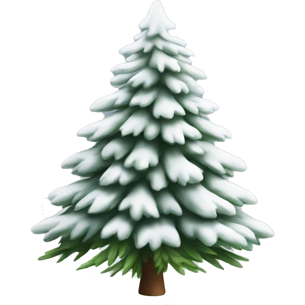  actual white fir christmas tree isolated.  emoji