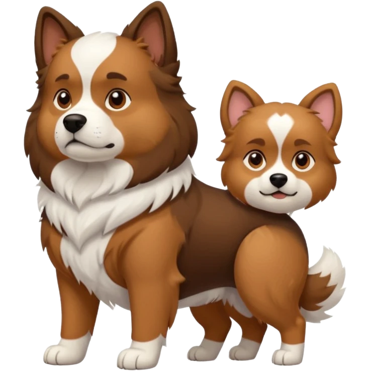 Male dog protecting female dog emoji