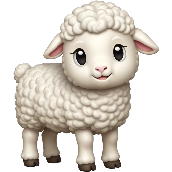 cinematic-[realistic lamb]-realistic-full-body-standing-emoji,-tail-flicking-lazily,-head-tilted-dramatically,-curly-[white]-fur,-simplified-yet-realistic-focused-features,-highly-detailed,-glowing-with-an-almost-sarcastic-glow emoji