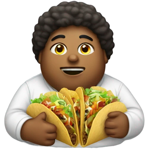 fat person eating tacos emoji