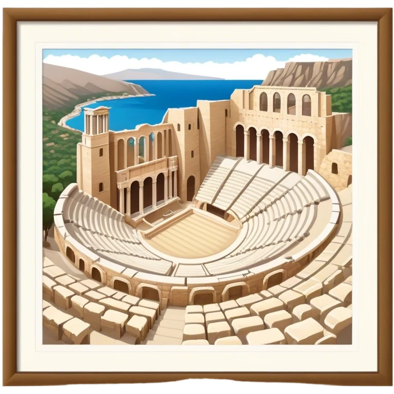 Odeon of Herodes Atticus Landmark Emoji – Depicting the ancient stone amphitheater on the Acropolis slopes. emoji