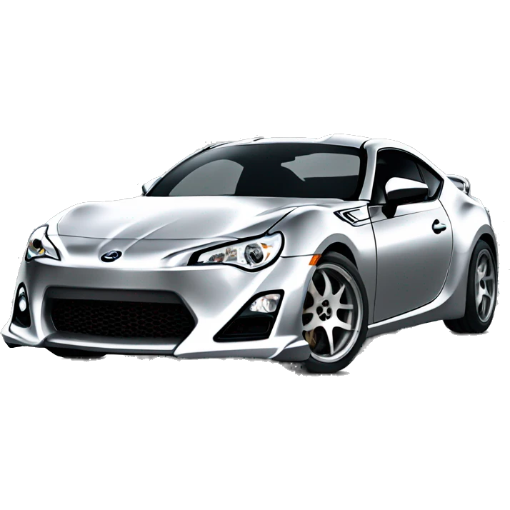 Silver Scion frs slammed with silver wheels emoji emoji