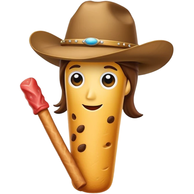 Beef stick  with cowboy hat on  emoji