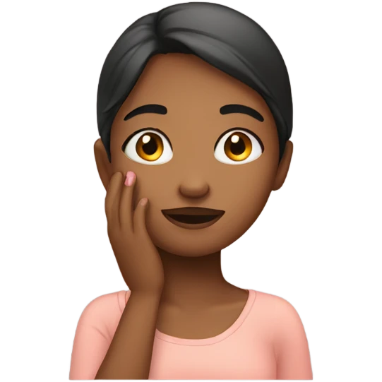 Girl with hand on face  emoji
