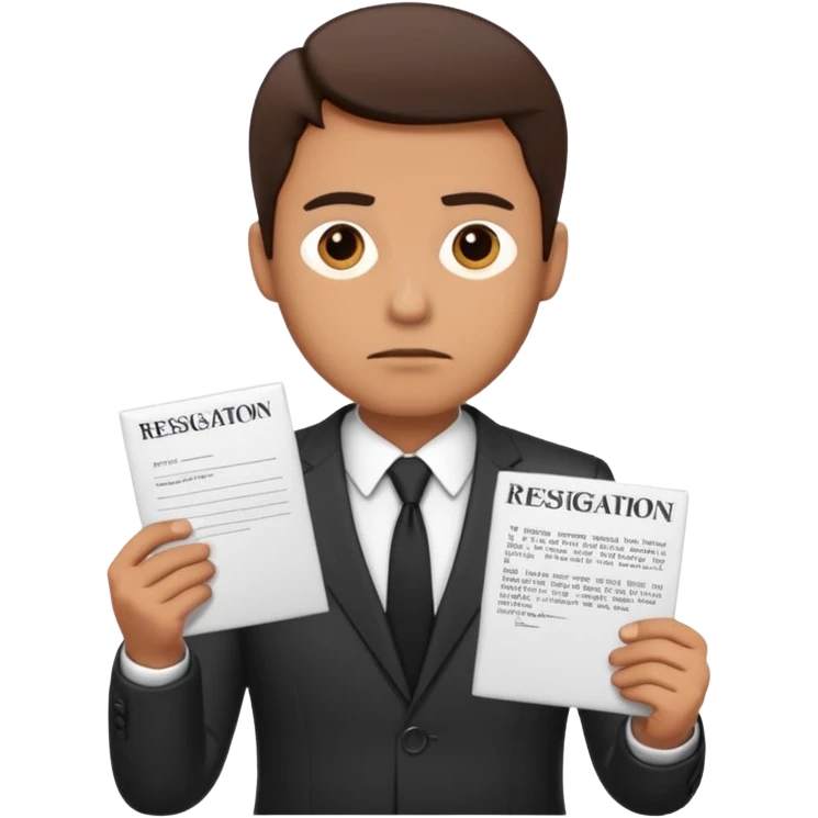 Man in work office resignation  emoji