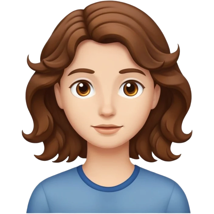 Cabello ondulado de color café emoji