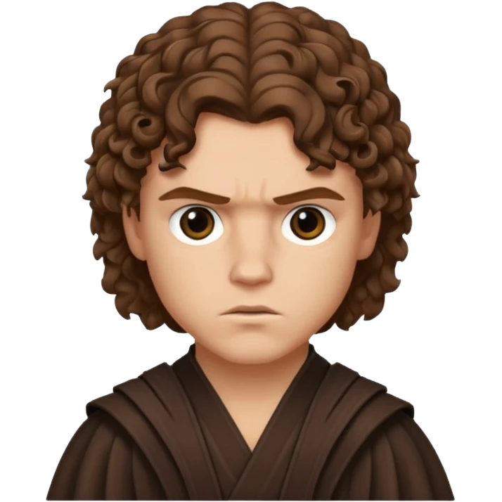 Anakin skywalker scar left eye curly brown hair emoji