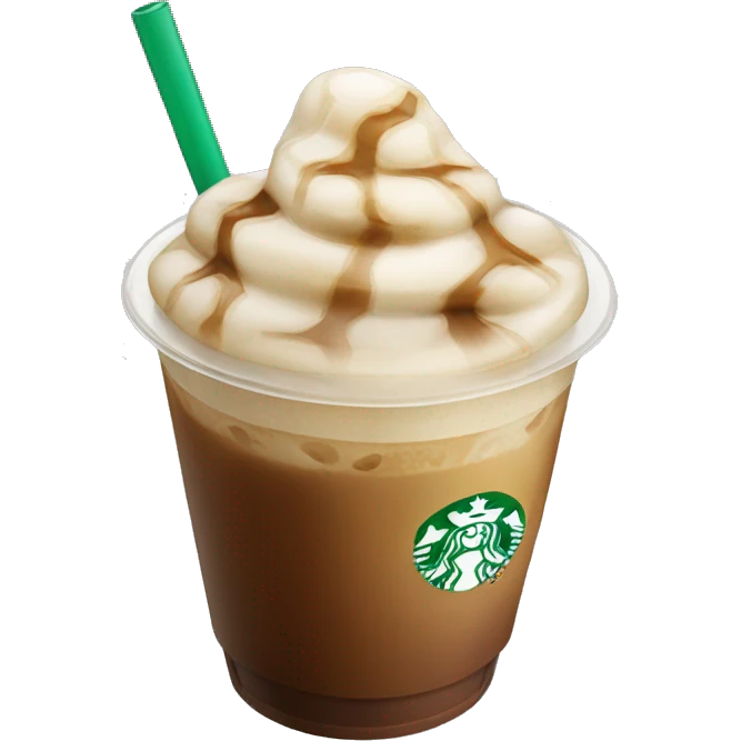 Starbuck ice coffee with ice cubes emoji