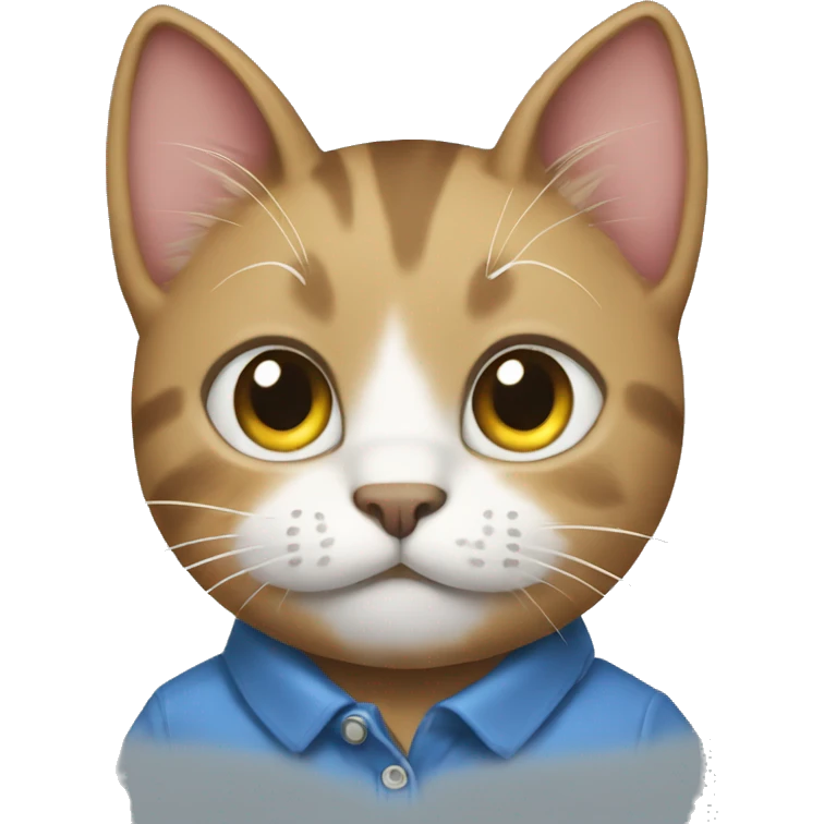 cat wearing a polo that says yabai emoji