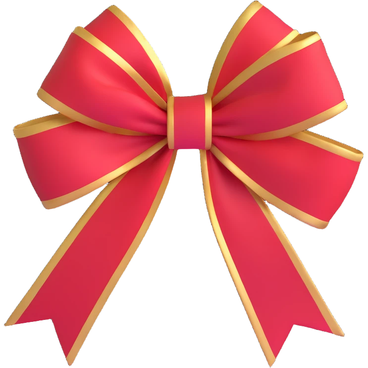 cute red bow with gold trim emoji