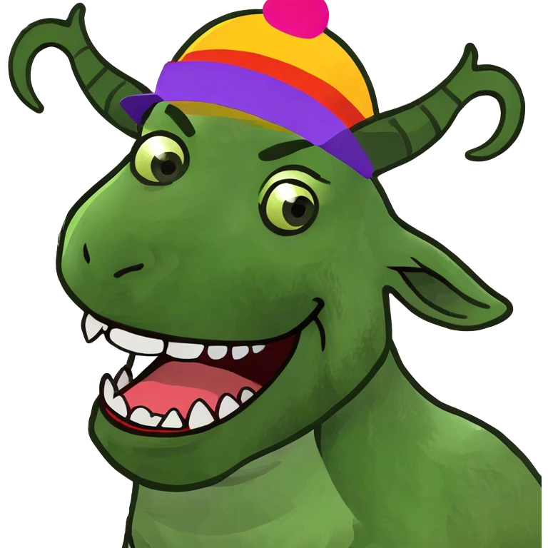 Goat with big teeth emoji