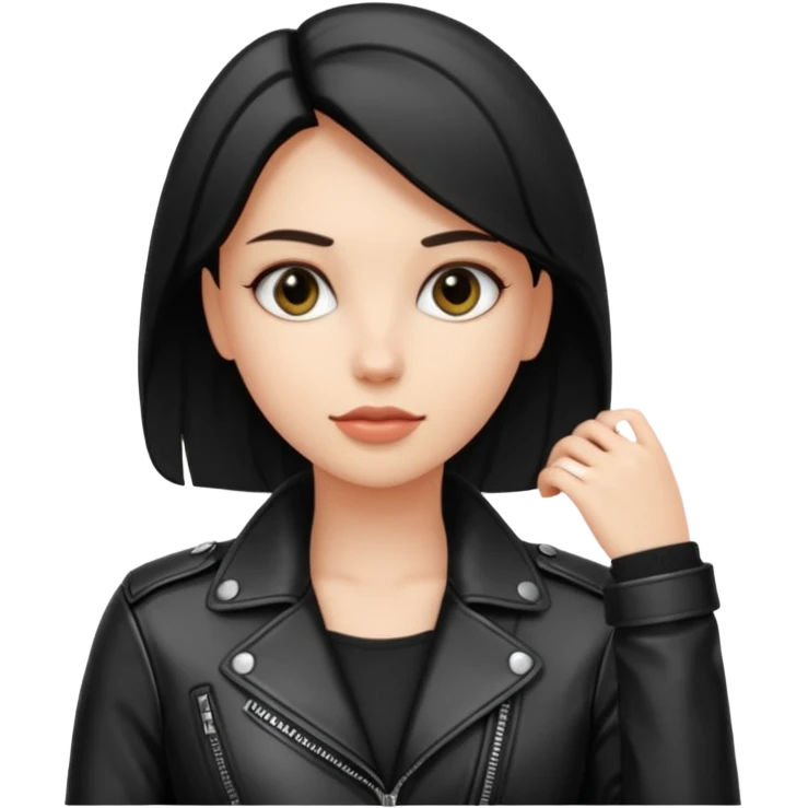 girl in leather jocket emoji