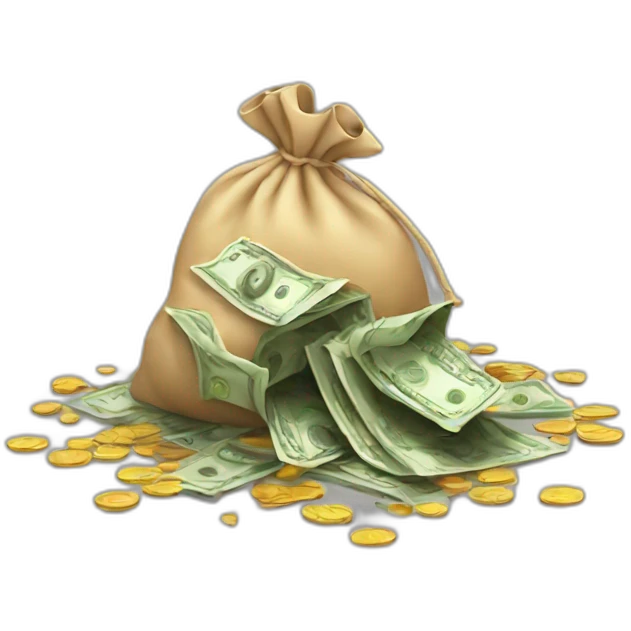 money bags spilling emoji