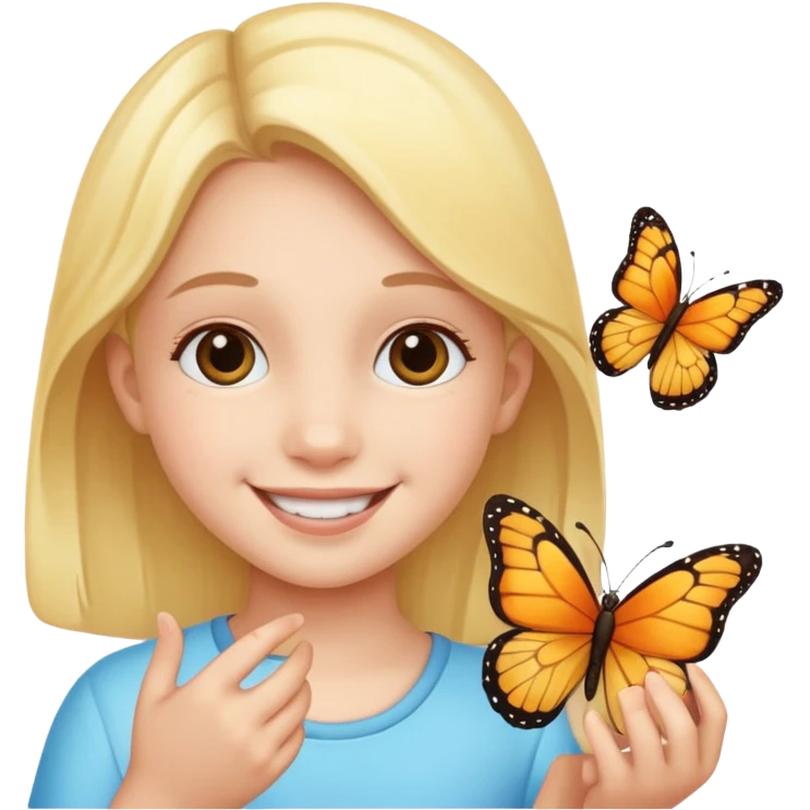 kids with buffterfly emoji