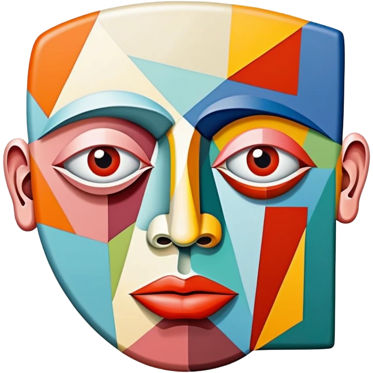 picasso abstract art SPAM MEAT cubist face painting emoji