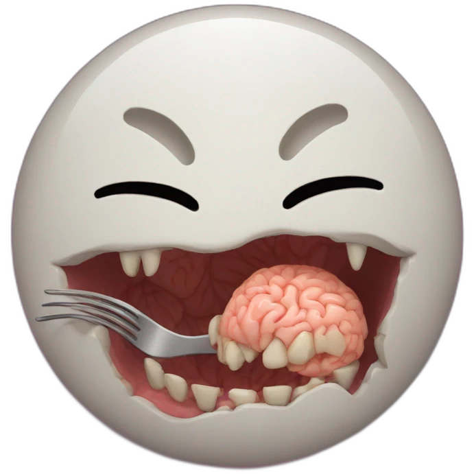cat eat a brain emoji