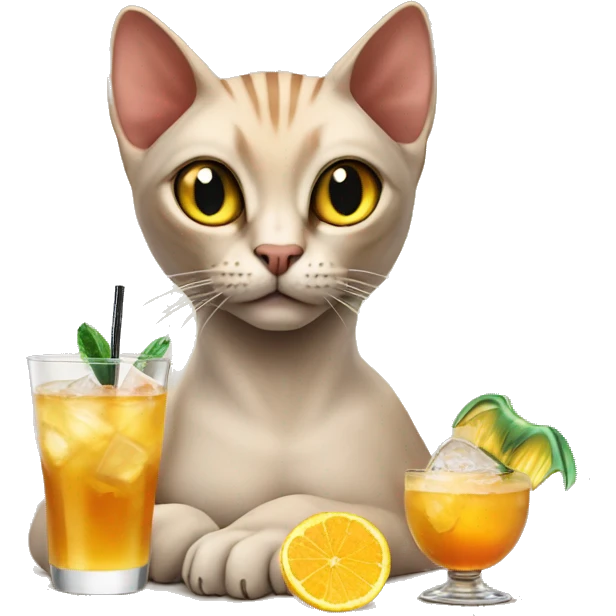 Cat sphinx drink cocktail  emoji