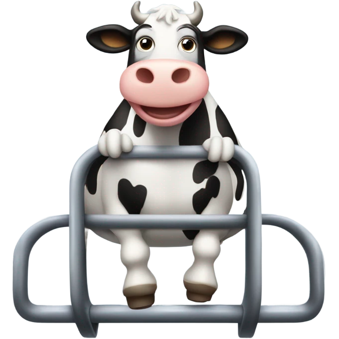 Cow riding a rollercoaster emoji