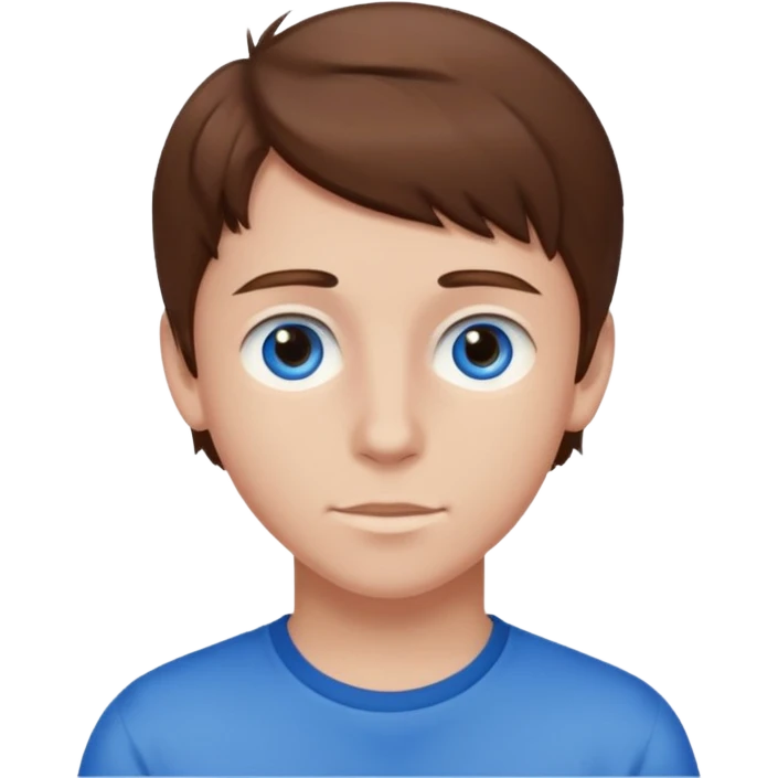 teen boy with brown hair and blue eyes emoji