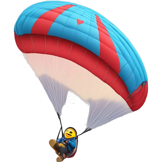 Paraglider with heart emoji