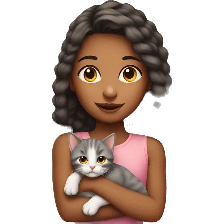 Girl with kitten emoji