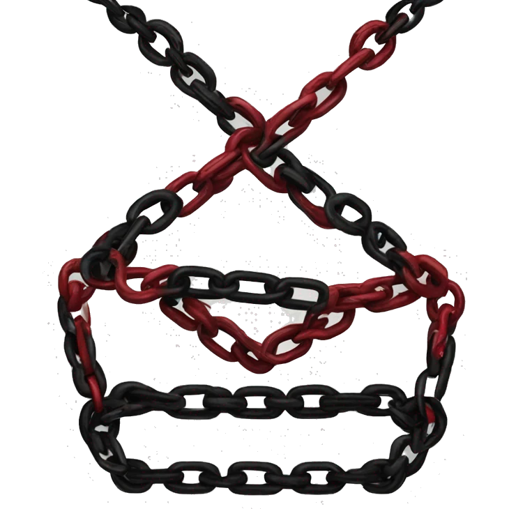 Red and black Gothic chain￼ emoji