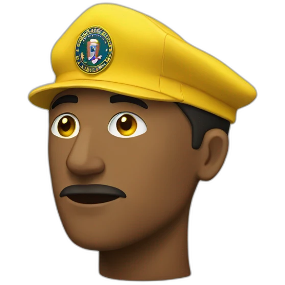 man with yellow "FBI" letters on his cap emoji