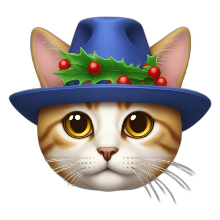 Gato con sombrero de navidad  emoji