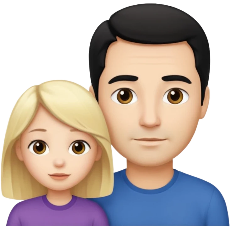 Blond girl with a black haired dad emoji