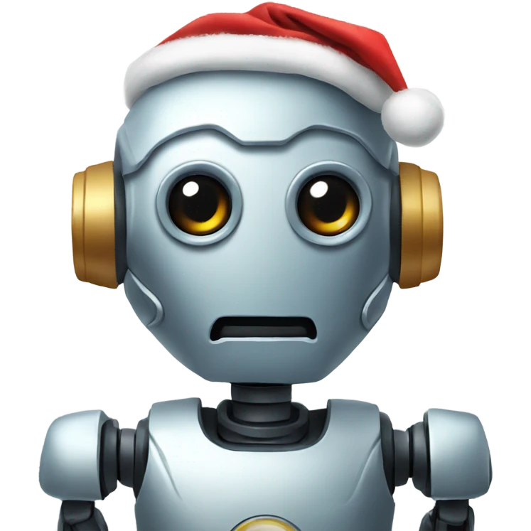 Robot with Christmas spirit emoji