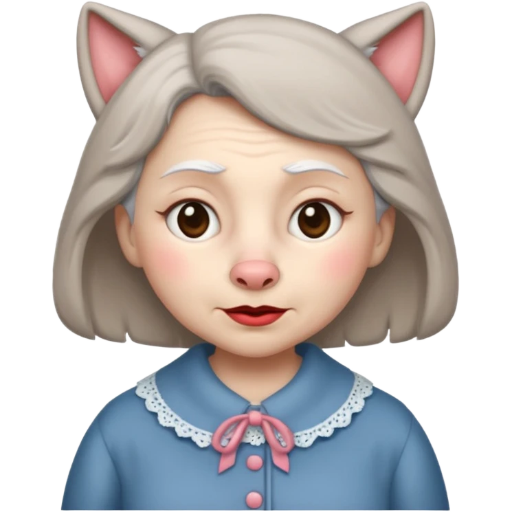 The big bad wolf is wearing Grandma's clothes. emoji
