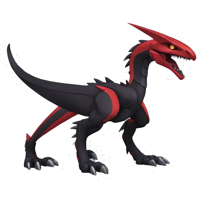  Cool Edgy Black Red Digimon-Fakemon-Raptor-Genesect-Dragon full body emoji