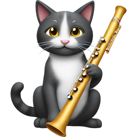 Maincoone cat playing a flute  emoji