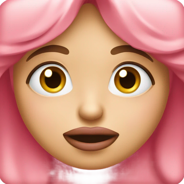 Pink kiss face emoji