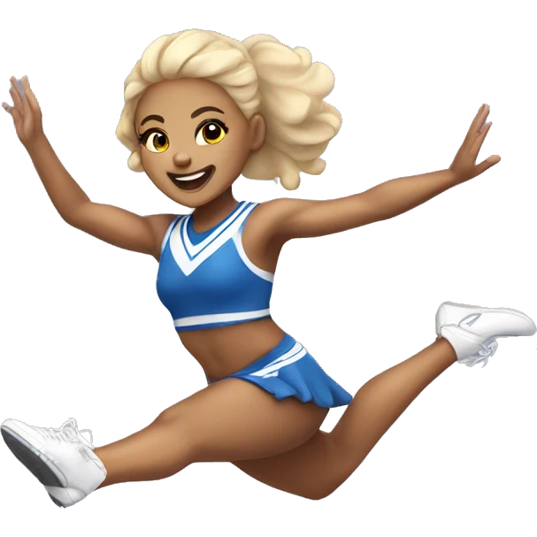 Cheerleader light skin flying with bases underneath  emoji