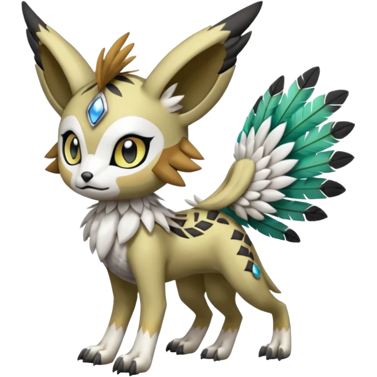Meloetta-Garurumon-Trico-Pokémon-Digimon-Fakémon-fusion-hybrid-creature emoji