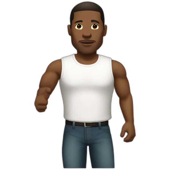 carl johnson in white tank emoji