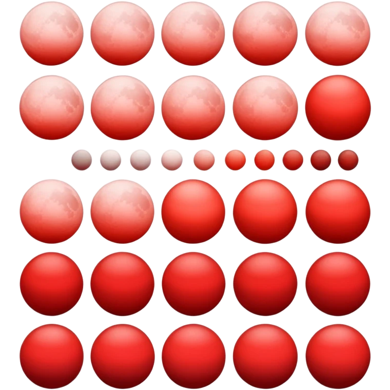 Moon with different shade red no eyes,no parts only plain emoji