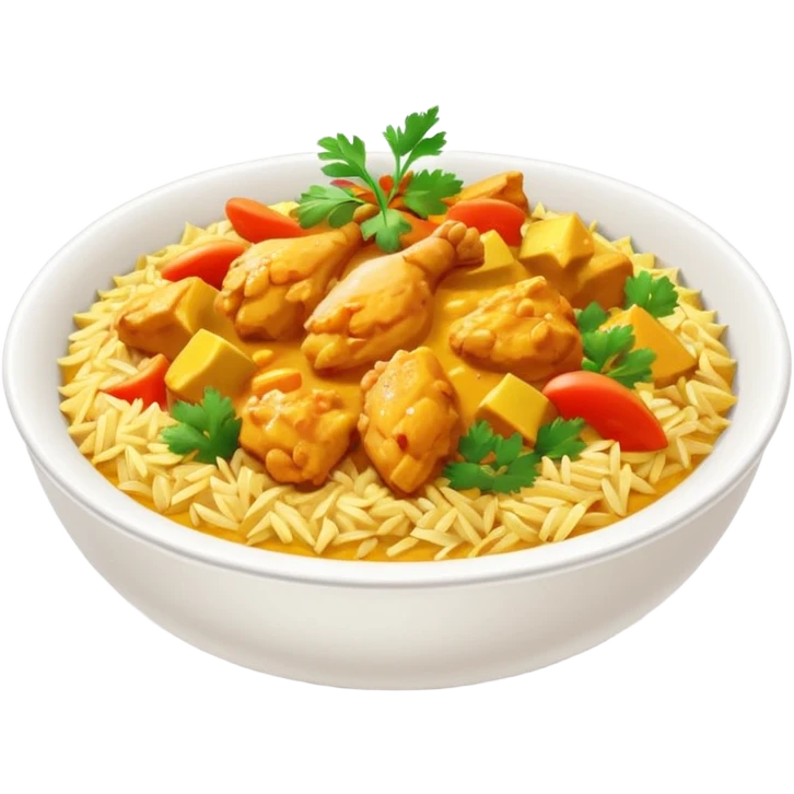riso basmati con pollo al curry emoji