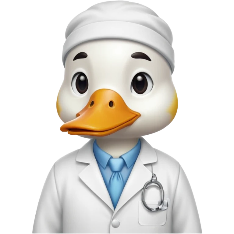 Duck with a lab coat emoji