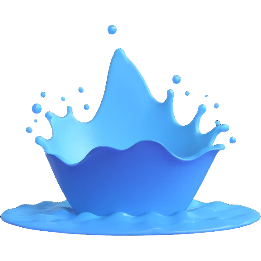 realistic 3D water splash emoji