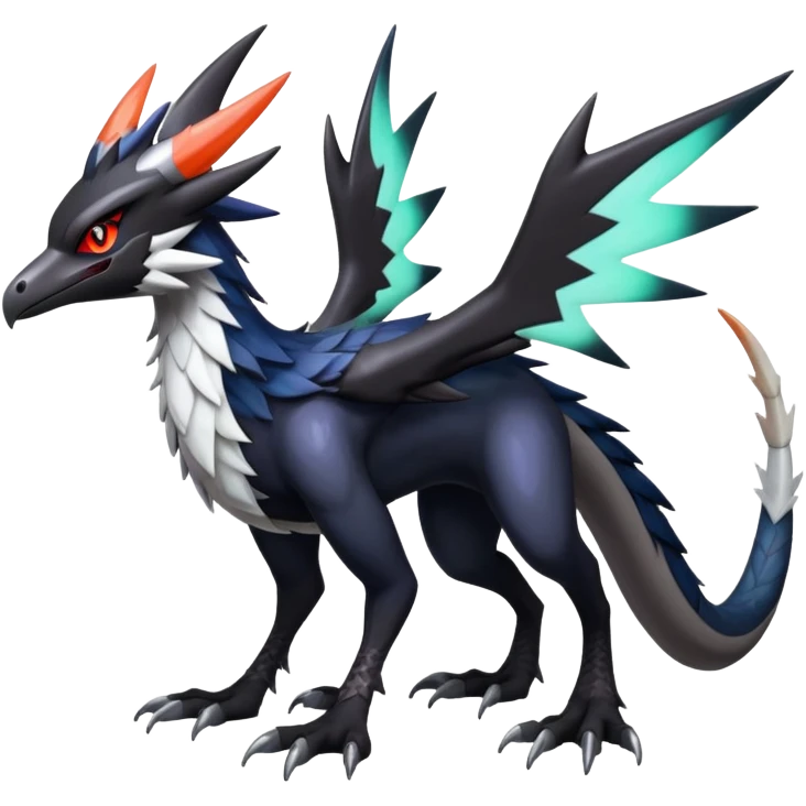 Shiny Dark Nargacuga-Silvally-Noivern-Hybrid (Full body) emoji