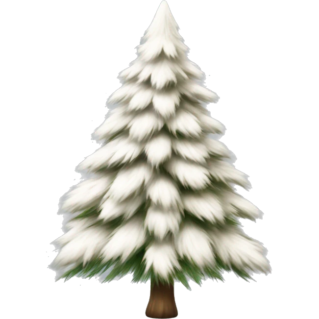 realistic isolated off white fur Christmas tree emoji