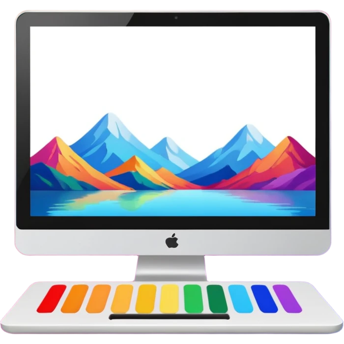 Computer screen with a palette on it emoji