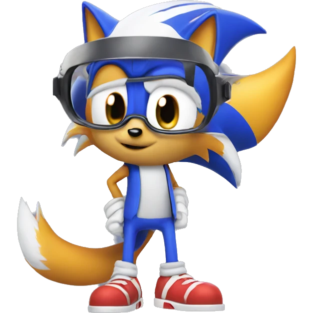 tails sonic with mechanic glasses emoji