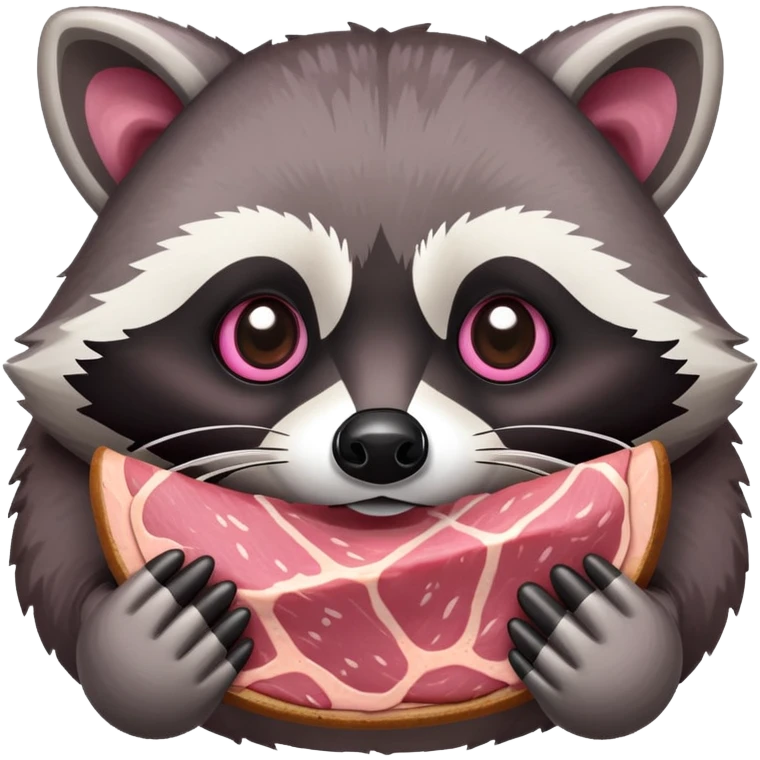 raccoon with SPAM meat EMOJI  emoji
