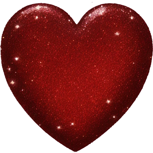 glittery dark red heart emoji